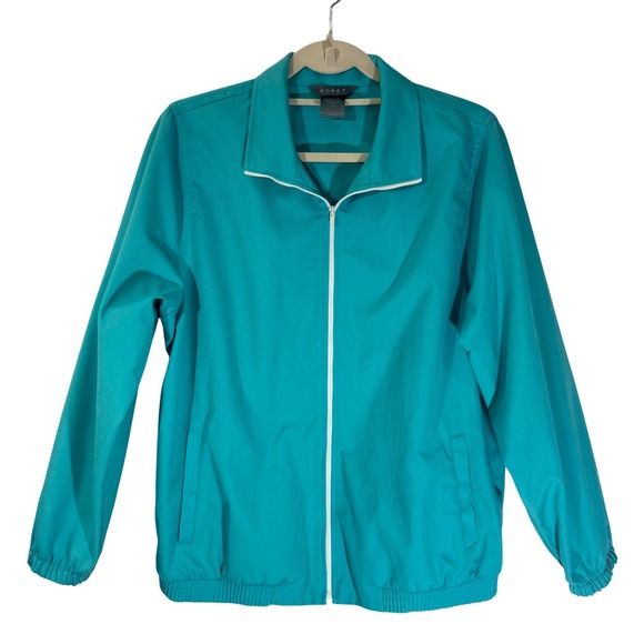 Koret Womens Jacket M Medium Full Zip Lightweight Teal Green Casual Coat - Picture 1 of 11